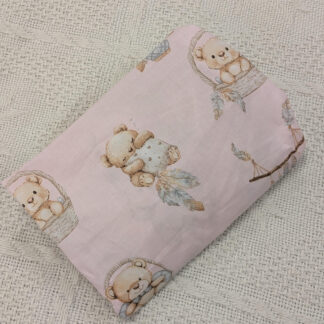 Kummiga vooditasku lina 52x89cm, Karu roosa